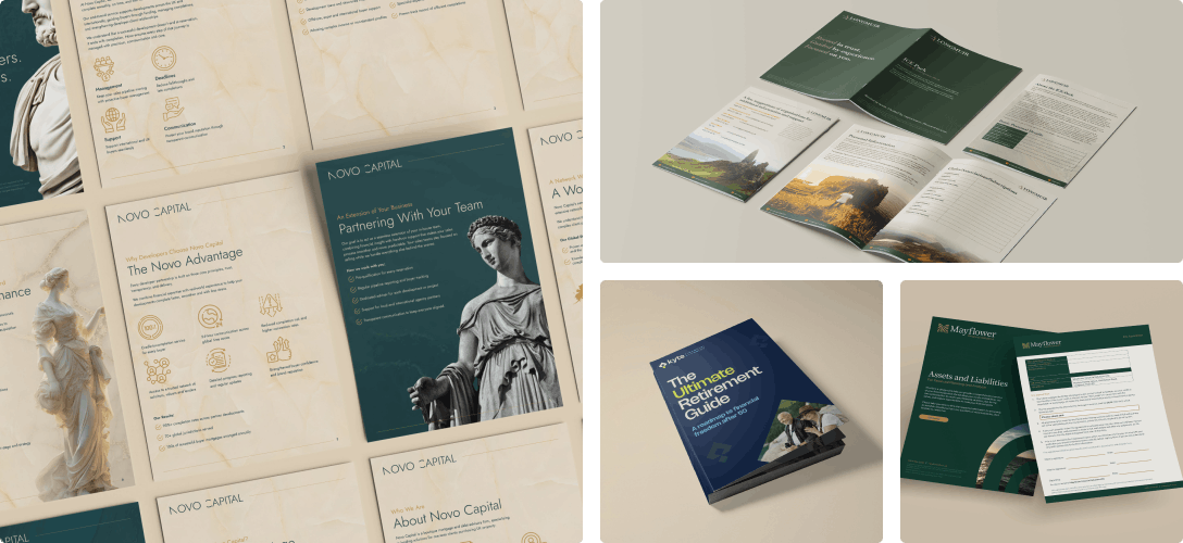 Mockups of well designed business documents