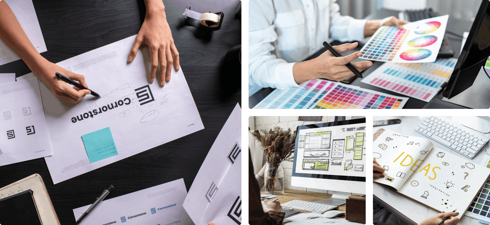 Collage of images from design team