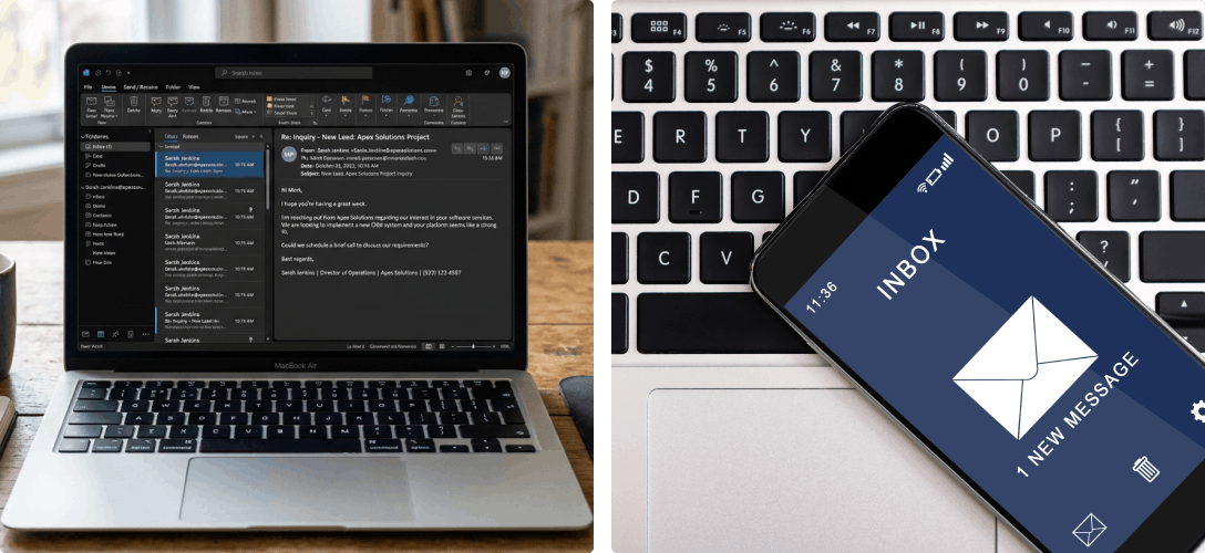 laptop and phone